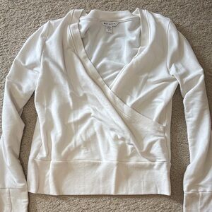 Athleta Cream Wrap Sweater